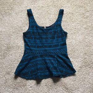 Express Aztec Peplum Top